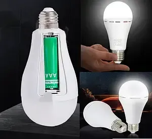 Аварійна світлодіодна лампа 20W з акумулятором на патрон лампочка Led акумуляторна під цоколь