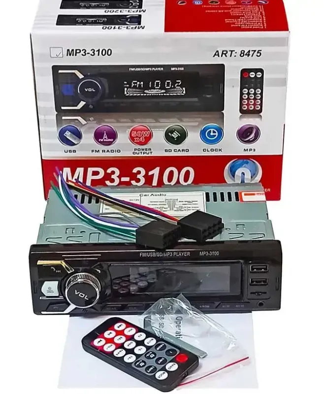Автомагнітола 3100 Bluetooth+2xUSB+microSD+AUX 4x50W