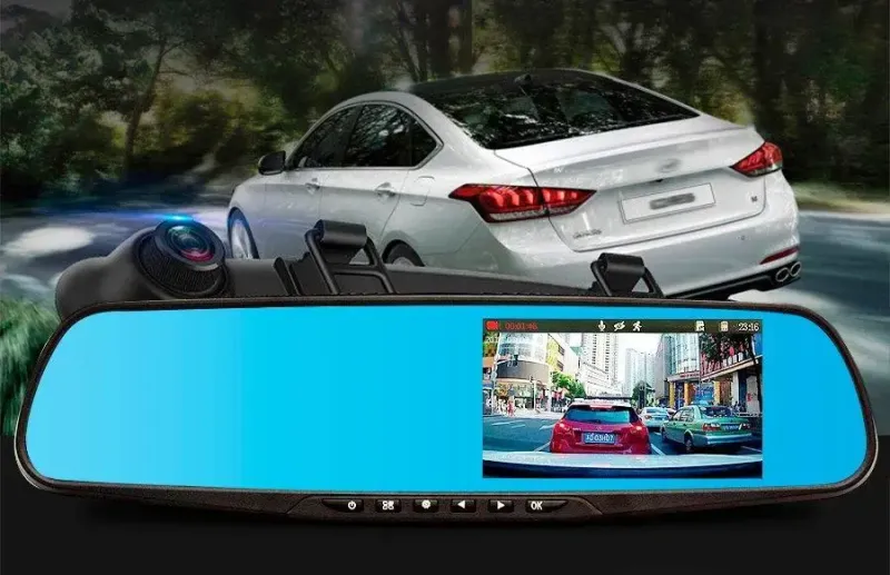 Автомобільний реєстратор-дзеркало Blaсkbox DVR AK47 з камерою заднього виду