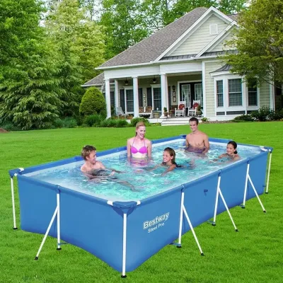 Басейн каркасний прямокутний з ремкомплектом Bestway 56405 для відпочинку 400 x 211 x 81 см на 5700 л