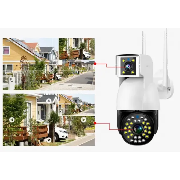 Бездротова Камера DUAL CAMERA P12 WIFI IP 360/90 V380PRO 3+3.0mp Поворотна вулиця з датчиком руху