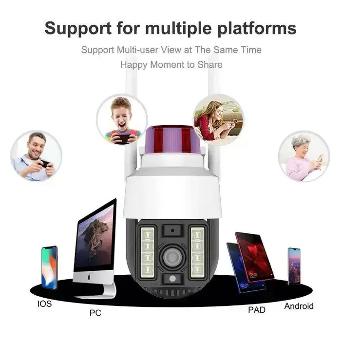 Бездротова вулична камера WiFi PTZ Verto VRT-C262 FHD 4mp поворотна з сигналізацією