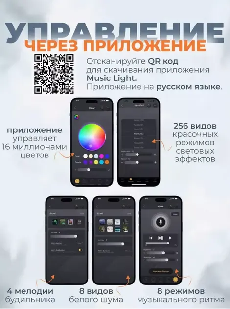 Бездротова розумна колонка нічник Равлик Conch Music Light 4 в 1 портативний RGB світильник з Bluetooth