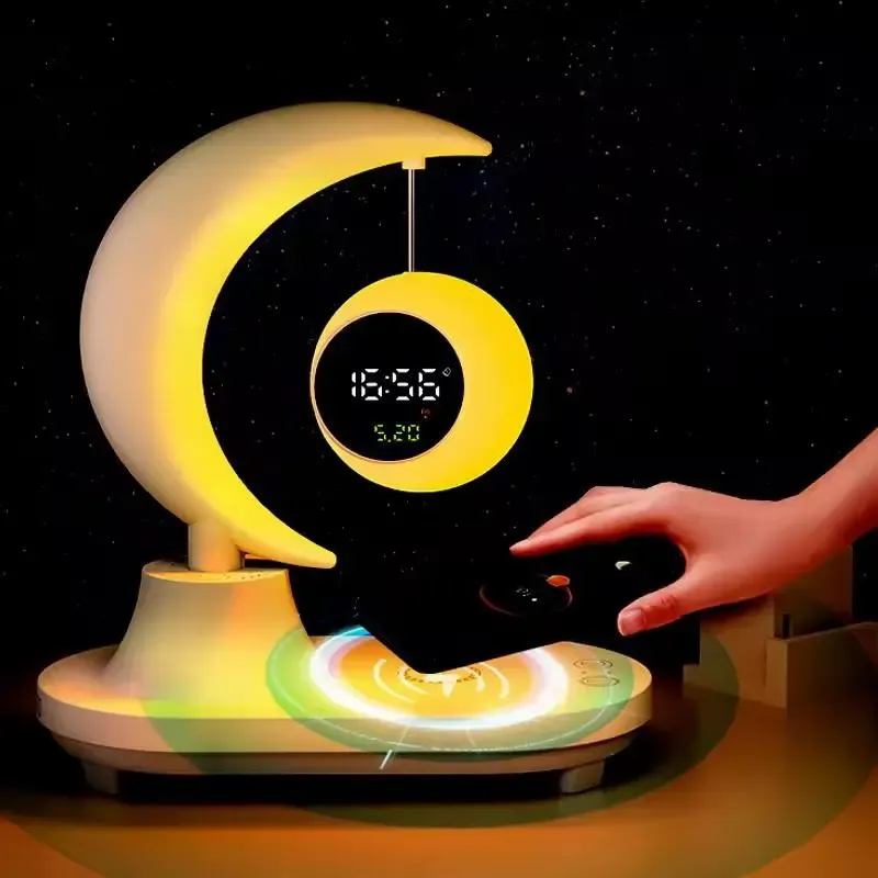 Бездротова зарядка для телефону/нічник-лампа/динамік-колонка-блютуз (Місяць) TB-35SLIWBT 22SHTSWKT