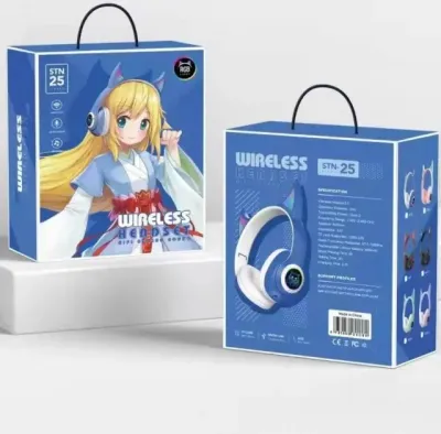 Бездротові дитячі Навушники з Вушками з підсвічуванням з MicroSD Ear STN-25 Bluetooth