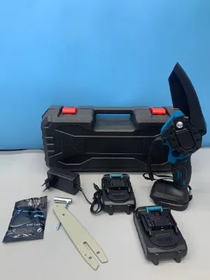 Акумуляторна ланцюгова міні-пила6 inch Electric SAW BLUE кейсом / 2 акумулятори 4А/год 8644