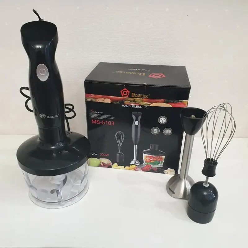 Блендер Domotec Ms-5103 3в1, ручний занурювальний блендер, міксер, кухонний комбайн, кухонний подрібнювач 500 Вт