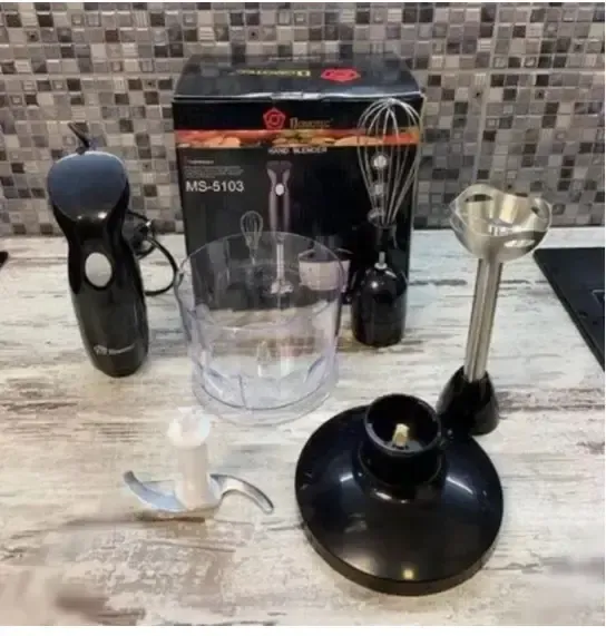 Блендер Domotec Ms-5103 3в1, ручний занурювальний блендер, міксер, кухонний комбайн, кухонний подрібнювач 500 Вт