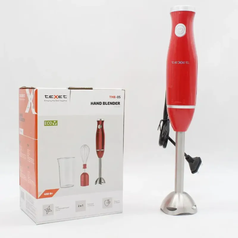 Блендер занурювальний 3в1, 450Вт, TEXET THB-05 / Ручний блендер подрібнювач / Кухонний блендер / Блендер міксер