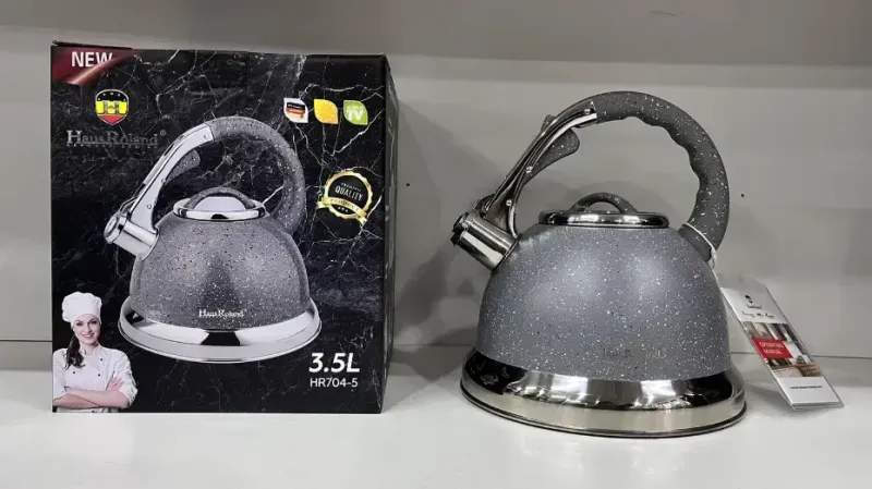 Чайник із гранітним покриттям зі свистком Haus Roland HR 704-5 3,5 л із нержавіючої сталі