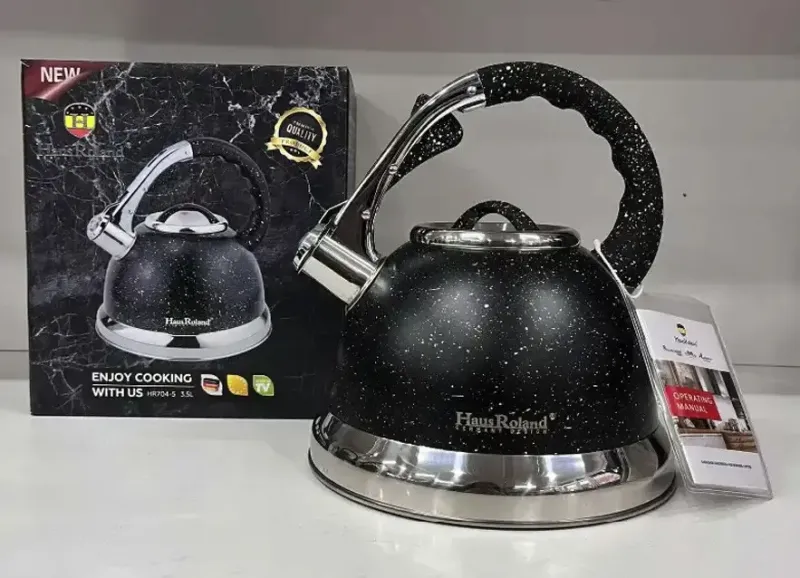 Чайник із гранітним покриттям зі свистком Haus Roland HR 704-5 3,5 л із нержавіючої сталі