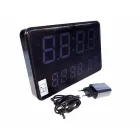 Годинники електронні настінні 2508 із зеленим підсвічуванням чорні 240х40х150мм TB