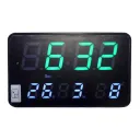 Годинники електронні настінні 2508 із зеленим підсвічуванням чорні 240х40х150мм TB