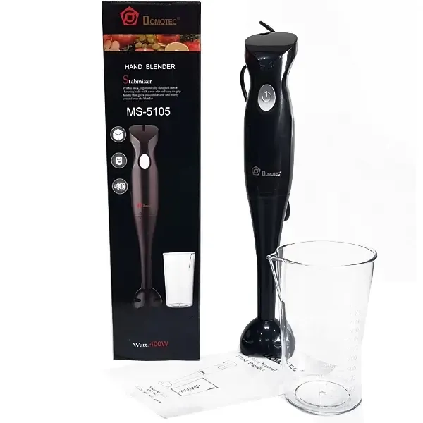 Блендер DOMOTEC MS-5105 (занурювальний, 400Вт, пластик, + склянка)