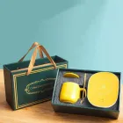 Жовта Чашка на подставке с подогревом Stenson YG01317 L 400мл