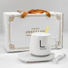 Біла Чашка на подставке с подогревом Stenson YG01317 L 400мл