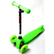 зелений Триколісний самокат з колесами, що світяться