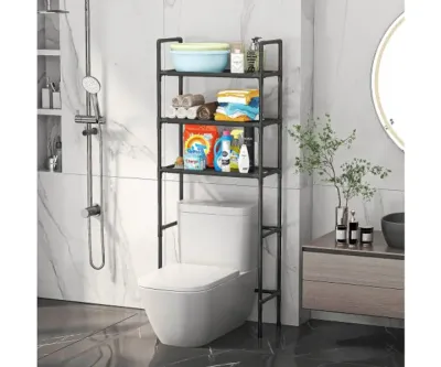 Багатофункціональний стелаж для ванної, трьохярусний стелаж