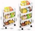 Етажерка на колесах 4 полиці біла підлогова Storage rack AND906