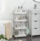 Етажерка на колесах 4 полиці біла підлогова Storage rack AND906