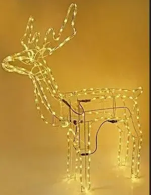 Холодний білий Вуличний новорічний олень із дюралайту з поворотом голови великий 115 см від мережі