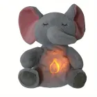 Плюшевий слоник з нічним світлом та заспокійливою музикою, інтерактивні колискові та рух вух, 30 см