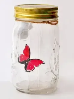 Декоративний нічник Метелик у банку / Інтерактивний метелик, що пархає, в банці з підсвічуванням Butterfly