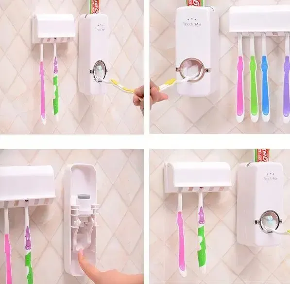 Тримач-диспенсер для зубної пасти та щіток Toothbrush sterilizer автоматичний