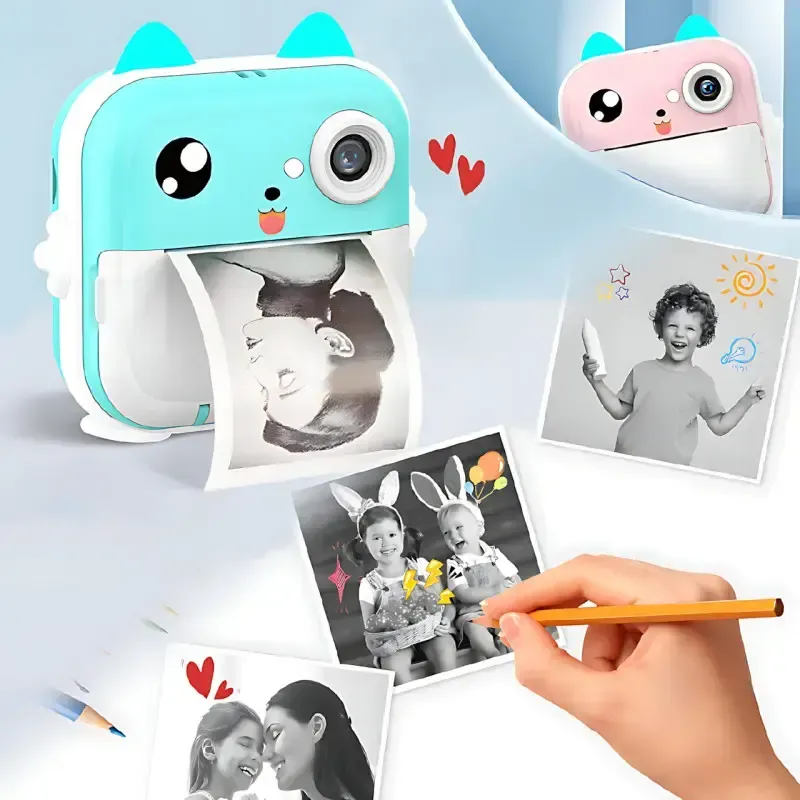Дитяча камера миттєвого друку з термопринтером/Цифрова фотокамера/Дитячий термопринтер з камерою та іграми