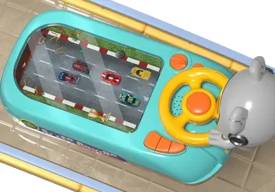 Дитяча машинка автотренажер для дітей, Настільна гра-симулятор водіння з іграшковими гонками