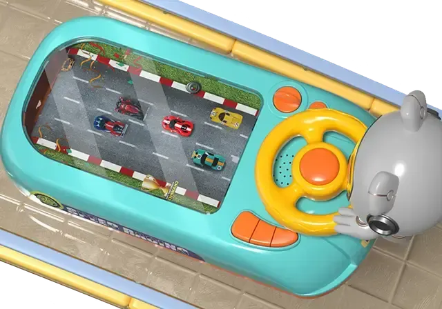 Дитяча машинка автотренажер для дітей, Настільна гра-симулятор водіння з іграшковими гонками