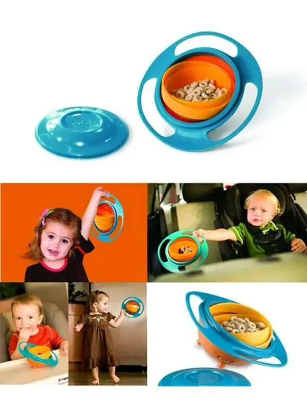 Дитяча тарілка-непроливайка "Universal Gyro Bowl", тарілка непроливайка неваляшка, посуд для дітей