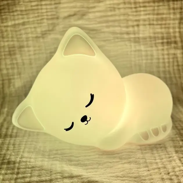 Дитячий нічник Sleeping cat Світильник акумуляторний сенсорний 6 режимів свічення 5Вт