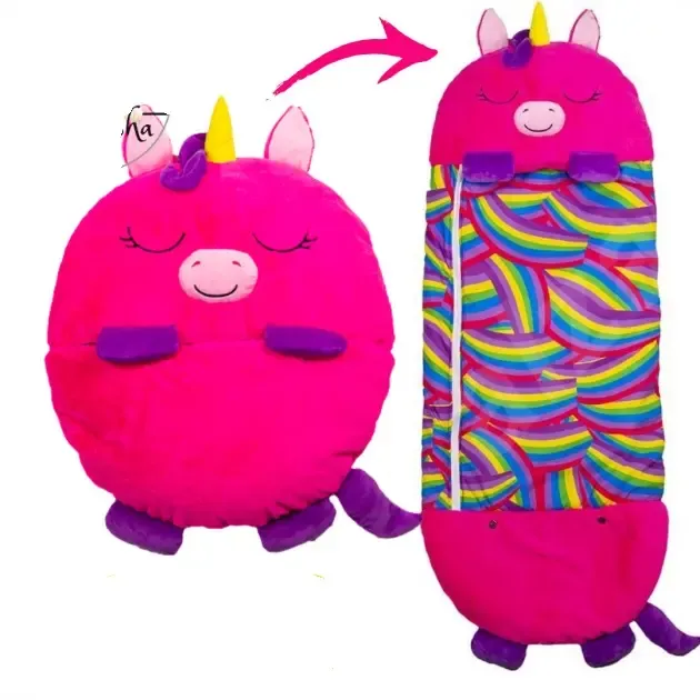 Дитячий спальний мішок на блискавці 3 в 1 іграшка подушка спальник та вбудована подушка