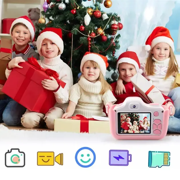 Дитячий цифровий фотоапарат Smart Kids Kitty з 2" екраном 20Мп у силіконовому чохлі "Кішечка" із вбудованими іграми