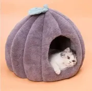 Будиночок лежанка Тиковка для котів та собак хутряна трансформер 2в1, діаметр 40 см, висота 42 см. - DG-7
