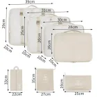 Дорожній органайзер 7в1 Набір органайзерів для одягу, взуття та аксесуарів для подорожей Бежевий