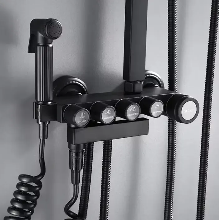 Душ на стіну з нержавіючої сталі / тропічний душ з регуляторами та біде shower AND AA6-6