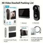 Дверний дзвінок з бездротовою камерою та екраном Wi Fi Smart X8 відеодомофон для дому з нічним баченням