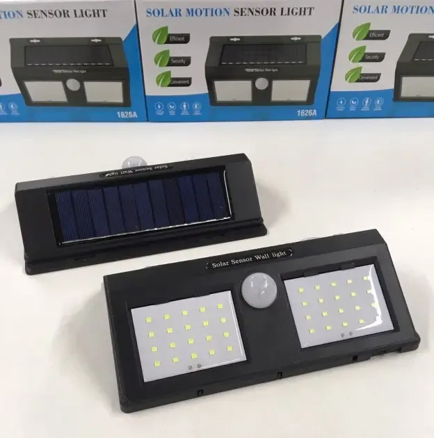 Подвійний Світильник сонячна панель із датчиком руху Solar Sensor Wall Light 1626A