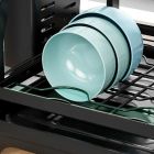 Двоярусна настільна сушарка для посуду, чорна, 50x30x38 см