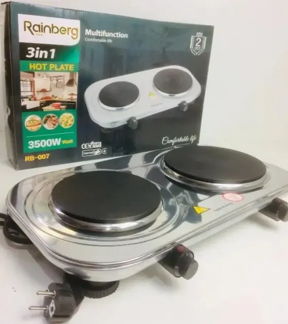 Настільна Електрична плитка на 2 конфорки Rainberg RB-007 3500W