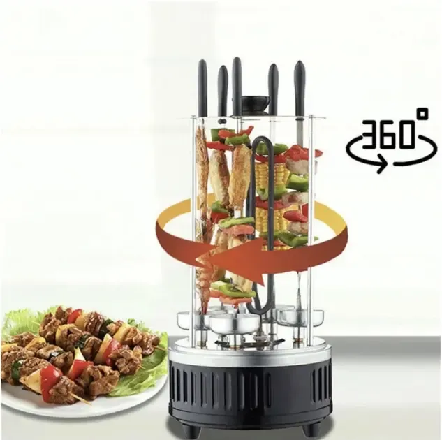 Електрошашличниця BBQ на 6 шампурів шашличниця електрична електрогриль для шашликів PAVLYSH S-14