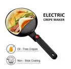 Електрична занурювальна сковорода для млинців з антипригарним покриттям 20 см електромлинниця SOKANY SK 5208 600 Вт Чорна