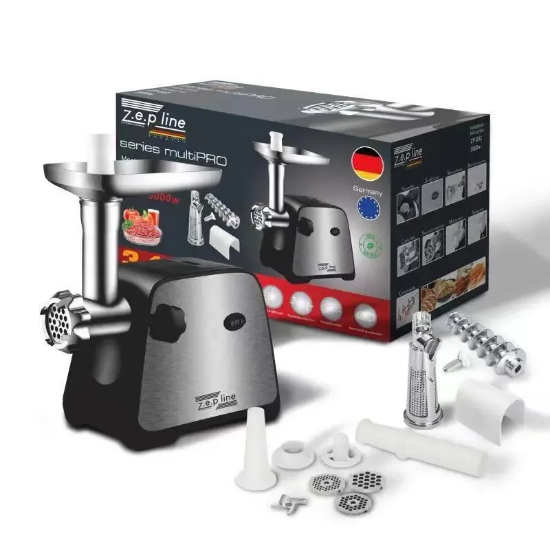 Електрична м'ясорубка із соковижималкою + насадка для приготування ковбас  Zepline ZP-002