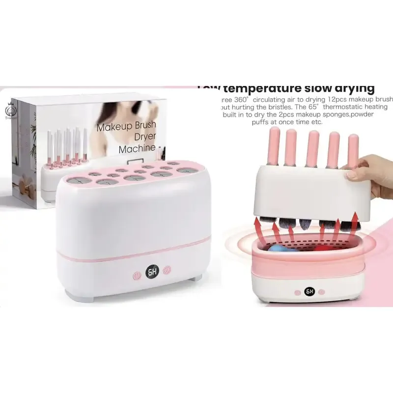 Електрична сушарка для кистей для макіяжу акумуляторна з термоконтролем та 12 отворами