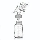 Електричний подвійний масажний молоковідсмоктувач Kinder Goods в комплекті з 2 пляшками для молока + соска, USB