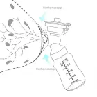Електричний подвійний масажний молоковідсмоктувач Kinder Goods в комплекті з 2 пляшками для молока + соска, USB