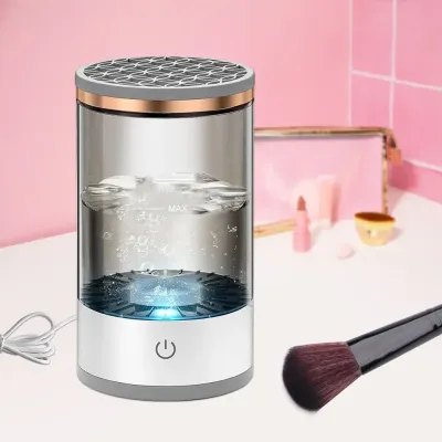 Електричний очищувач пензлів для макіяжу Cleaning Brush 2 в 1 підставка для чищення та сушіння косметичних пензликів