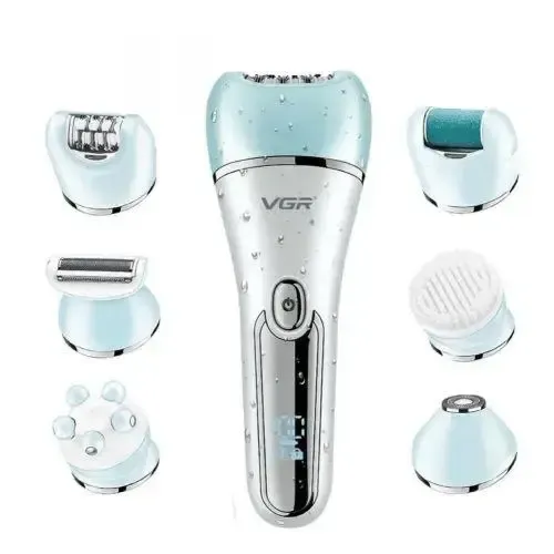Епілятор жіночий VGR V-733 6в1 для обличчя та тіла від USB для видалення волосся